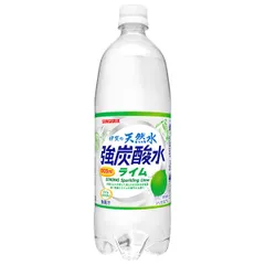 サンガリア 伊賀の天然水 強炭酸水 ライム 1Lペットボトル×12本入| 送料無料 ライム 炭酸飲料 スパークリング 天然水 ストック ドリンク ソーダ サイダー ケース買い まとめ買い 業者 仕入れ 大量 ジュース 備蓄 飲料水のサムネイル