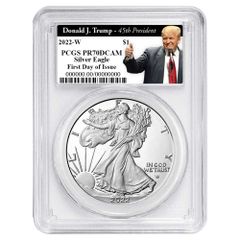 2024年 1ドル ピースシルバードル PCGS MS70 FDOI トランプ第45代
