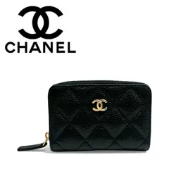 【中古美品】CHANEL シャネル クラシックジップ コインパース キャビアスキン ブラック ゴールド金具