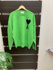 AMI PARIS アミパリス ニット セーター ハートロゴ  グリーンLサイズ　長袖 平塚店 衣料品