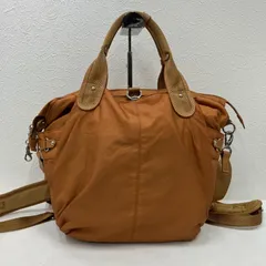 7504　Kanana project　カナナプロジェクト　 ハンドバッグ　リュック　ショルダーバッグ　 3way　オレンジブラウン系　キャメル系　 ナイロン　レザー　ポケット多数　多機能　 レディース