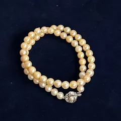 パールネックレス首回り 43cm SILVER刻印 レディース 珠約8mm フォーマル カジュアル アクセサリー ジュエリー