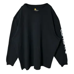 ブラック 黒 オーバーサイズ ストリート プリント カーハート ロンT メンズ レディース ユニセックス 古着 長袖