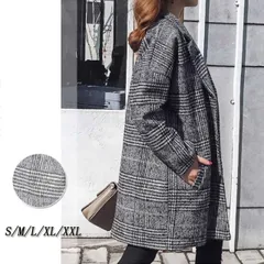 グレンチェック チェスターコート レディース 千鳥柄コート 中綿コート(T)