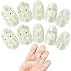 ハローキティクリアネイルチップ 24枚入り ショート 601-4162 サンタン b-143