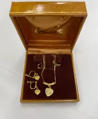 N【ヴィンテージ】337 レディース ネックレス イヤリング ゴールド ハート