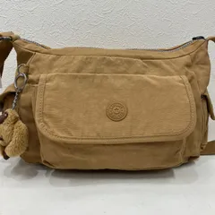 7605　KIPLING キプリング　ショルダーバッグ　ベージュ系　レディース　チャーム付き　モンキー　ゴリラ　フロントポケット　軽量　ポケット多数