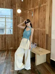 種類3：ベアトップ/L オフショルダー 袖なし ロングパンツ スラックス セットアップ (T)