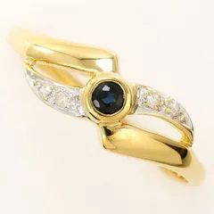 K18YGWG　リング　ring　指輪　10.5号　サファイア　0.10　ダイヤ　0.02　総重量約1.4g