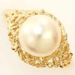 K14YG　リング　ring　指輪　8号　パール（真珠）　約8mm　総重量約3.1g