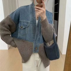 LUGIVA デニムドッキングニットカーディガン - メルカリ