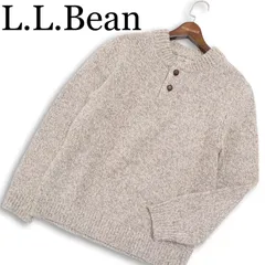 L.L.Bean エルエルビーン 秋冬 ウール100％★ ヘンリーネック セーター ニット Sz.L メンズ アウトドア