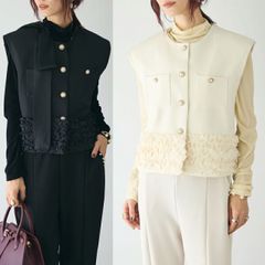 グリーンレーベルリラクシング ツイードベスト ジレ 金ボタン - メルカリ