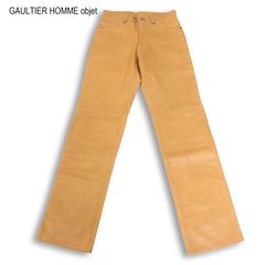 ゴルチェオムオブジェ/Gaultier HOMME/羊革ストレートパンツ難アリ