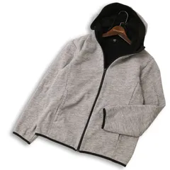 UNIQLO ユニクロ 裏起毛★ フルジップ ブロックテック フリース パーカー Sz.M メンズ 灰 グレー