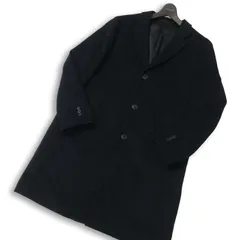 UNIQLO ユニクロ 秋冬★ ウール カシミヤ チェスター コート Sz.L メンズ 紺 ネイビー