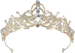 ideastore ティアラ 王冠 ゴージャス キラキラ 結婚式 パーティ クラウン (ゴールド)