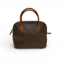 CELINE セリーヌ ハンドバッグ マカダム レザー ブラウン