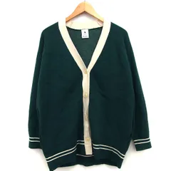 ニコアンド Niko and.. ニット カーディガン 無地 シンプル ライン 切替リブ ラグランスリーブ 長袖 Vネック F グリーン 緑 /HT10
