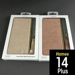 Hamee salisty  iPhone14Plus 手帳型 スエードスタイル ミラー付き スマホケース ストラップ付き 手帳型  4271 4264