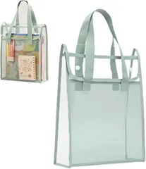 JP Number A4 ソフトケース 回覧板入れ 防水 持ち運び メッシュ 袋 透明 書類 クリアファイル 手提げ (透明)