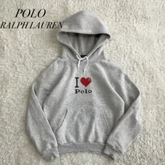 激レア！POLO RALPH LAUREN　ラルフローレン　パーカー　I LOVE POLO 短丈　グレー