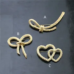 ブローチ プレゼント ビンテージ 蝶結び ハート デザイン 欧米風  韓国 ファッション 雑貨 かわいい おしゃれ 北欧 送料無料 [K] (T)