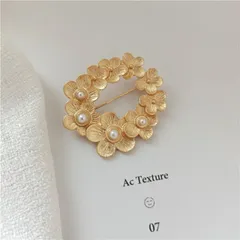 ブローチ プレゼント ビンテージ 花 パール 欧米風  韓国 ファッション 雑貨 かわいい おしゃれ 北欧 送料無料 [K] (T)
