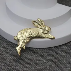 種類2：写真色/1点 ビンテージデザインウサギブローチ (T)