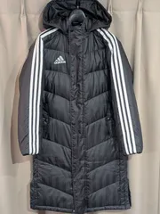 adidas アディダス ダウン ベンチコート 黒 140 ジュニア キッズ