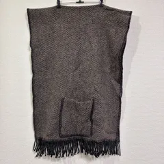 ラプアンカンクリ LAPUAN KANKURIT MARIA ポケットショール ウール100% ブラウン×ブラック