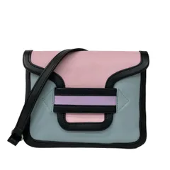 PIERRE HARDY(ピエールアルディ) ショルダーバッグ アルファ ポーチ ABW01-T.U. ライトピンク×ライトブルー×黒 レザー