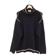 ICEBERG(アイスバーグ) 長袖セーター サイズVL メンズ美品  黒×ネイビー×白 JEANS/タートルネック/ストライプ