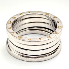 【自分へのご褒美にも】BVLGARI B-zero1 ブルガリ ビーゼロワン リング 17号 2337AL K18WG ホワイトゴールド 750刻印 3バンドリング 当店基準真贋確認済