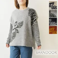 ＊【新品】【BARNDOOR バーンドア】木の実 ジャガード ニット ベスト (1203006m)レディース 秋 冬 北欧 ゆったり 重ね着 温か 暖か レイヤード ナチュラル 服 シンプル おしゃれ コーディネート ナチュランド 人気 40代 50代 60代