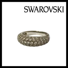 Y【SWAROVSKI】リング クリスタル シルバーカラー ラインストーン パヴェ 約11号 指輪 スワロフスキー (62653A4a②)