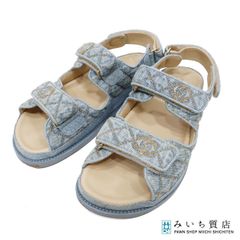 CHANEL シャネル サンダル ブルー 36 美品 - メルカリ