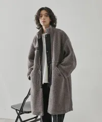 新品 タグ付き JUNRed ジュンレッド ボアロングコート メンズ M グレー 中綿 防寒