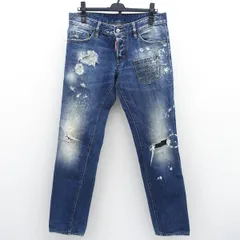 DSQUARED2 / ディースクエアード ◆デニムパンツ/ダメージ加工/ボタンフライ/インディゴ/サイズ46 S74LA0788 S30309 【メンズ/MEN/男性/ボーイズ/紳士】 メンズファッション【中古】 