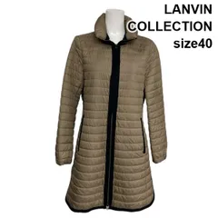 ◆ ランバンコレクション LANVIN キルティングコート 長袖 ロング丈 スタンドカラー フロントジップ ベージュ 40 L 11号 レディース S5Y527のサムネイル