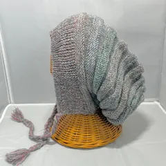 ［b-r］起毛じゃばらのニット帽　ライディングフードハット　耳当て帽子　バラクラバ　ゆったり大きめ　ハンドメイド