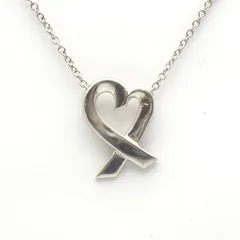 シルバー925 TIFFANY&Co. ティファニー ラビングハート ネックレス 2.6g 全長40cm アクセサリー レディース