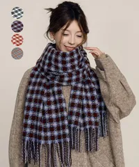 大判マフラー フリンジストール (T)