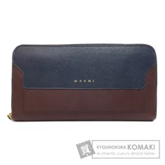 【極美品 】マルニ ロングウォレット レザー ラウンドファスナー 定価約8.5万 ブラウン レザー製ラウンドファスナーウォレット、マルニメンディング