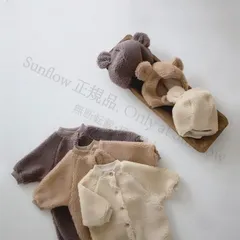 【新品未使用】ベビー服 冬 ロンパース赤ちゃん カバーオール もこもこ ジャンプスーツ 暖かい キッズ 可愛い アウター お出掛け 冬服帽子付き 子供服 出産お祝い ギフト CQPZH1219Q423