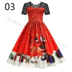 【新品未使用】クリスマス衣装 ワンピース 雪柄 サンタ 仮装 コスプレ コスチューム プリント レディース ガールズ Xmas ギフト イベント パーティー クリスマス 演出服 CQPZH1219Q227