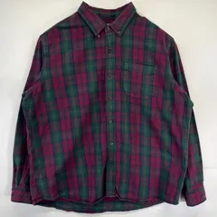 古着 エルエルビーン L.L.Bean 長袖シャツ 大きいサイズ チェック柄 ネルシャツ 胸ポケット アウトドア XL  レッド メンズ
