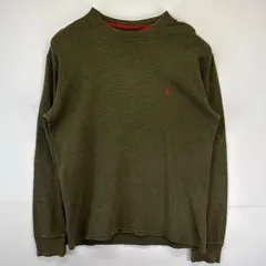 古着 ポロ・ラルフローレン POLO RALPH LAUREN 長袖Tシャツ 大きいサイズ サーマル ワッフル生地 ワンポイントロゴ XL  カーキ系 メンズ