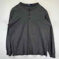 古着 ポロバイラルフローレン Polo by Ralph Lauren 長袖Tシャツ 大きいサイズ ワンポイントロゴ ヘンリーネック XL  グレー系 メンズ