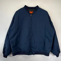古着 レッドキャップ RED KAP ワークジャケット 大きいサイズ 企業ロゴワッペン フルジップ 中綿 3XL  ネイビー メンズ